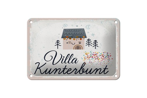 Blechschild villa kunterbunt - blechschild,