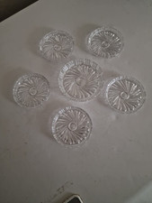 Vintage kristall Glas 5Untersetzer und ein Flaschenuntersetzer , 11 und 9 c