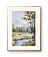 Aquarell Original Berg