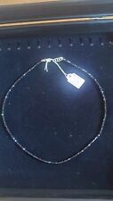 Edelsteinkette Schwarzer Spinell, neu, 44,5 cm 6 Gramm, Silberverschluss u. verl