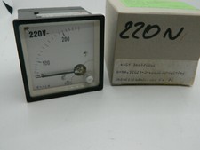 1x H&B Elima Dreheisen FV72 0-220V  Voltmeter Schalttafeleinbau 92x92mm 