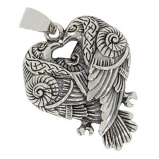 Odins raben anhänger silber - raben,