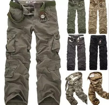 Herren Cargohose Lang Cargo Pure Vintage Arbeitshosen Army Outdoor Style Hose DE