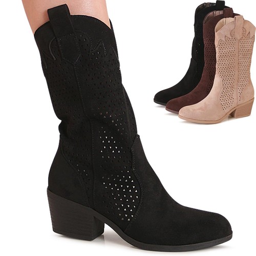 Damen cut out stiefeletten - out,