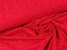 SPITZE elastisch Stoff Spitzenstoff Blütenbogen ROT 10,98/m