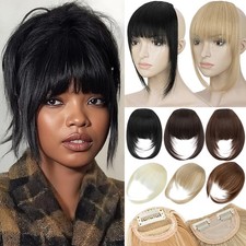 Dick Bangs Luft Pony Wie Echthaar Hair Extension Clip In Franse Haarteil Glatt