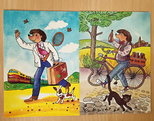 Motiv postkarte igel - 2x,