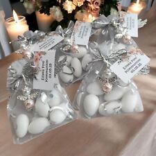 Gastgeschenk  Hochzeit  personalisiert Tischkarte Mandeln Engel Kommunion  Taufe