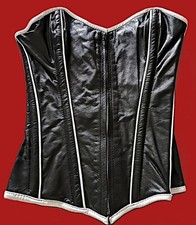 Sexy Korsett Corsage Korsage Leder Damen schwarz / weiß Gr.M (36) neu