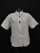Gr.42 Trachtenbluse Bluse Trachtenmoden Riehl weiß Leinen Baumwolle TB2758