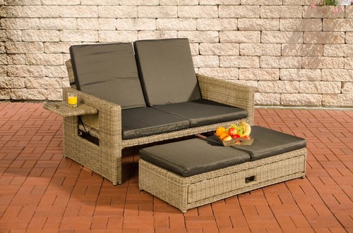 Polyrattan 2er lounge sofa - polyrattan,