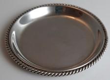 Vintage Schale mit Kordelrand 90 er Silber Durchmesser 10,3 cm Höhe 1 cm 