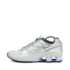 Nike Damen Shox Laufschuhe Silber Leder/Mesh Low Top Atmungsaktiv Sneaker EU 41