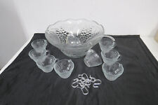 Romance Punsch -  Bowle Service Set mit 8 Gläsern - Glas - Trauben