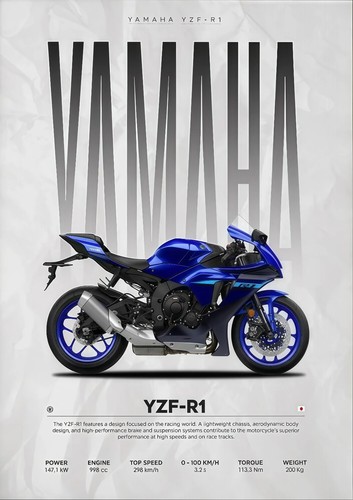 Yamaha yzf blau - yamaha, poster