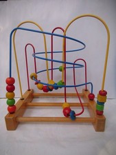 Holzspielzeug - Motorik - große Motorikschleife - Kugeln über Drähte schieben