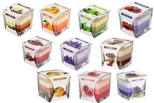 Dreifarbige Duftkerze im Glas