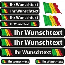 13 Flaggenaufkleber Mali - Fahne wehend - Racing Namen Wunschtext