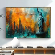 Leinwand Bild New York Freiheitsstatue Abstrakt Wandbilder Wohnzimmer Deko 6155A