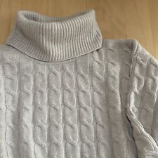 Brunetti Pullover 100% CASHMERE Zopfmuster Rollkragen klassisch creme Gr. 36