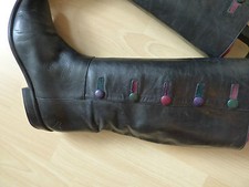 Vintage Slouch Stiefel von Donna Carolina Gr. 38 Leder in Schwarz