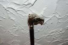 Schöner Spazierstock mit einem silberfarbenen Griff Form Pferdekopf Länge 93 cm