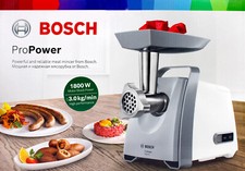 Bosch Fleischwolf 600 Watt 3 kg Fleisch / Min. inkl. Wurststopfer MFW 66020 