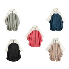 Unisex Regen Poncho Jacke Mantel mit Kapuze für Erwachsene mit