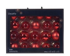 21 Weihnachtskugeln Glas 5-7cm matt, glänzend & transparent Christbaumkugeln