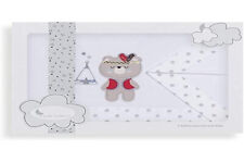 Interbaby 02197-18 Laken Set für das Kinderwagen TIPI OSO, weiss - grau