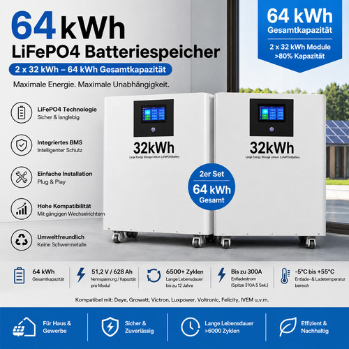 64kwh lifepo4 batteriespeicher - 64kwh,