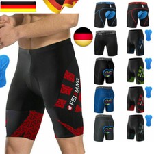 Herren Fahrradhose MTB Kurz Radlerhose Gel Sitzpolster Unterhosen Polster Shorts