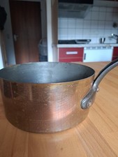 topf kasserolle kupfer 18 cm höhe 9 cm griff gusseisen 20 cm verzinnt dicke 2 mm