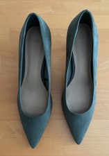 H&M Pumps Gr. 39 khaki/olive, vorne spitz, Velours-/Wildlederoptik NEU