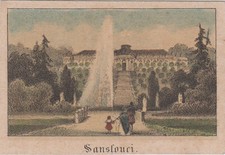 Potsdam Schloss Sanssouci Terrassen Original Lithografie 1840