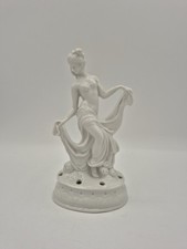 Antike Jugendstil Porzellan Blumenstecker Vase Akt Tänzerin Figur