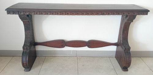 Bank aus geschnitztem - aus, holz