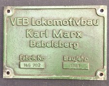 Builders plate, Fabrikschild LKM Babelsberg 146702/61 ex Wagonbau Ammendorf AL