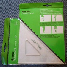 2x NESTLER 6411 Dreieck mit Tuschkante 45-45-90° 210 mm Geodreieck Architekt