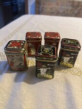 5 x Tee Dosen Blechdosen mit Deckel Asia Japan Style Gewürzdosen Teedosen