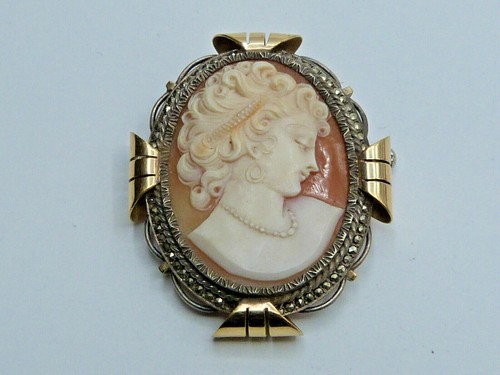 Art deco brosche kamee gemme - brosche,