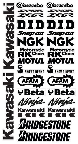 Kawasaki aufkleber set - x,