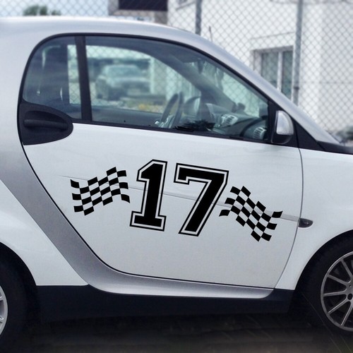 Auto zahlen aufkleber gross - auto,