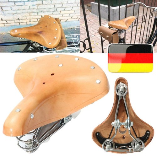 Retro rindsleder fahrradsattel - retro,