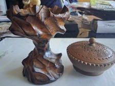 1 geschnitzter Kerzenhalter