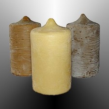 3er Set Zylinder aus reinem Bienenwachs natürliche Farben vom DACHBODEN-IMPERIAL