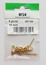 5 Wandhaken mit Goldnägel, 18mm Bilderhaken, Aufhänger, Haken 697100/2211