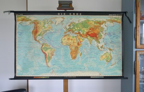 Vintage schulwandkarte die - vintage, |
