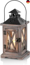  Sziqiqi Laterne Kerzenhalter Vintage Windlicht Laterne Holz Metall Dekorative 