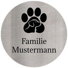 Edelstahl Türschild rund
